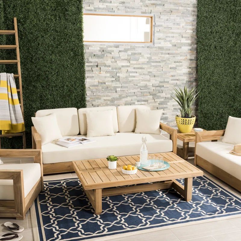 Melrose Teak 5 - Person Seating Group with Cushions | Wayfair North America
