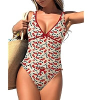 ZAFUL Women's Tankini Swimsuits V Neck Tummy Control Bow Color Block Two Piece Swimsuit Bathing S... | Amazon (US)