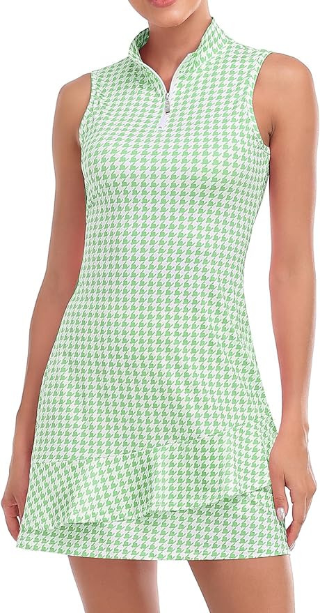 Viracy Tennis Dress for Women Sleeveless Golf Dresses with Shorts and Pockets Ruffle Zip Up Stand... | Amazon (US)
