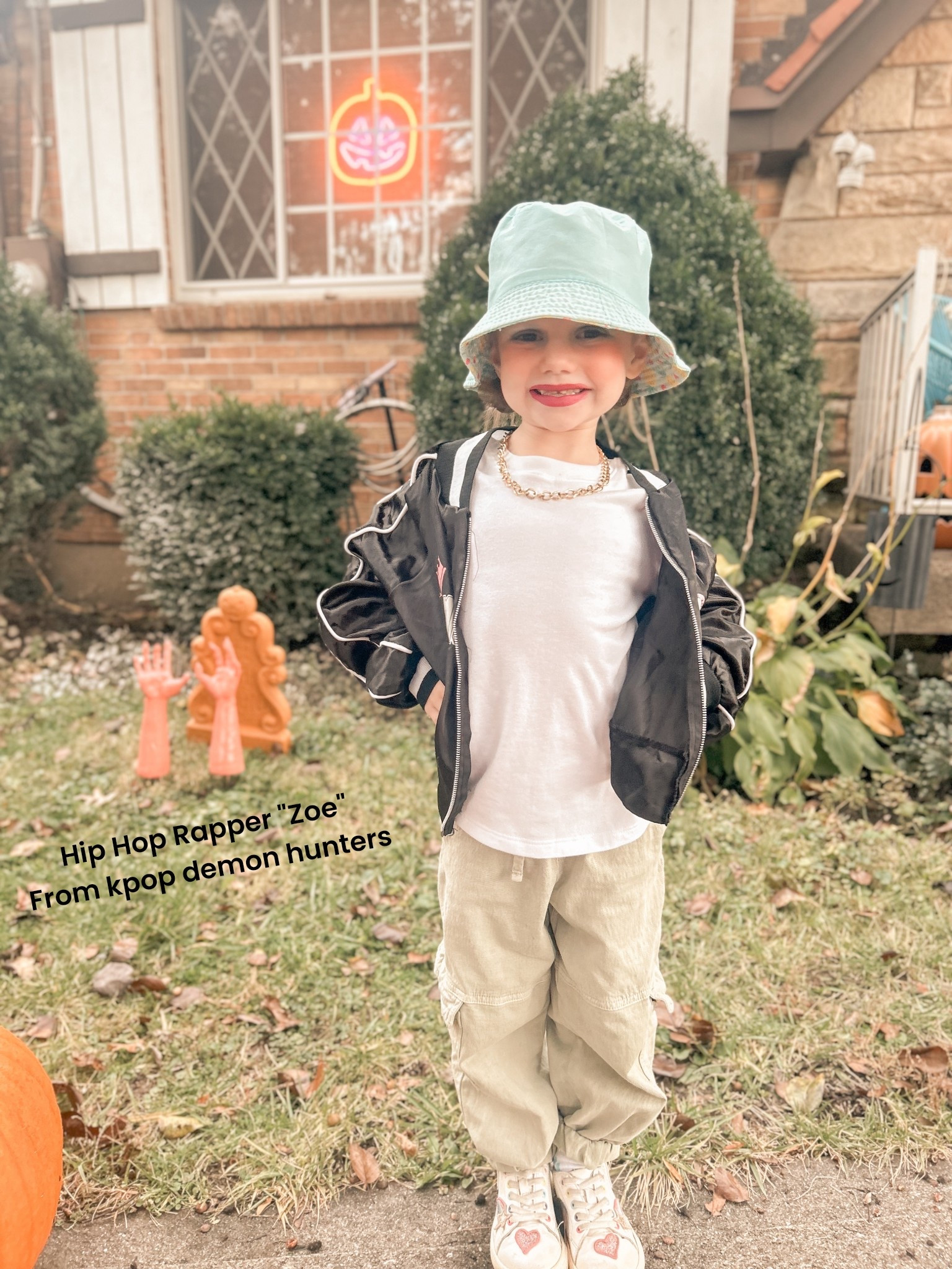 We LOVE a Halloween costume that you can wear again! Janers was Rapper Zoe from KPop demon hunters! And her outfit was SO cute! #ltkhalloween #ltkkids