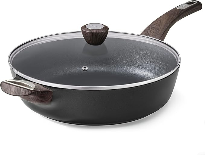 SENSARTE Nonstick Frying Pan Skillet with Lid, 12 Inch Large Deep Frying Pan, 5 Qt Non Stick Saut... | Amazon (US)