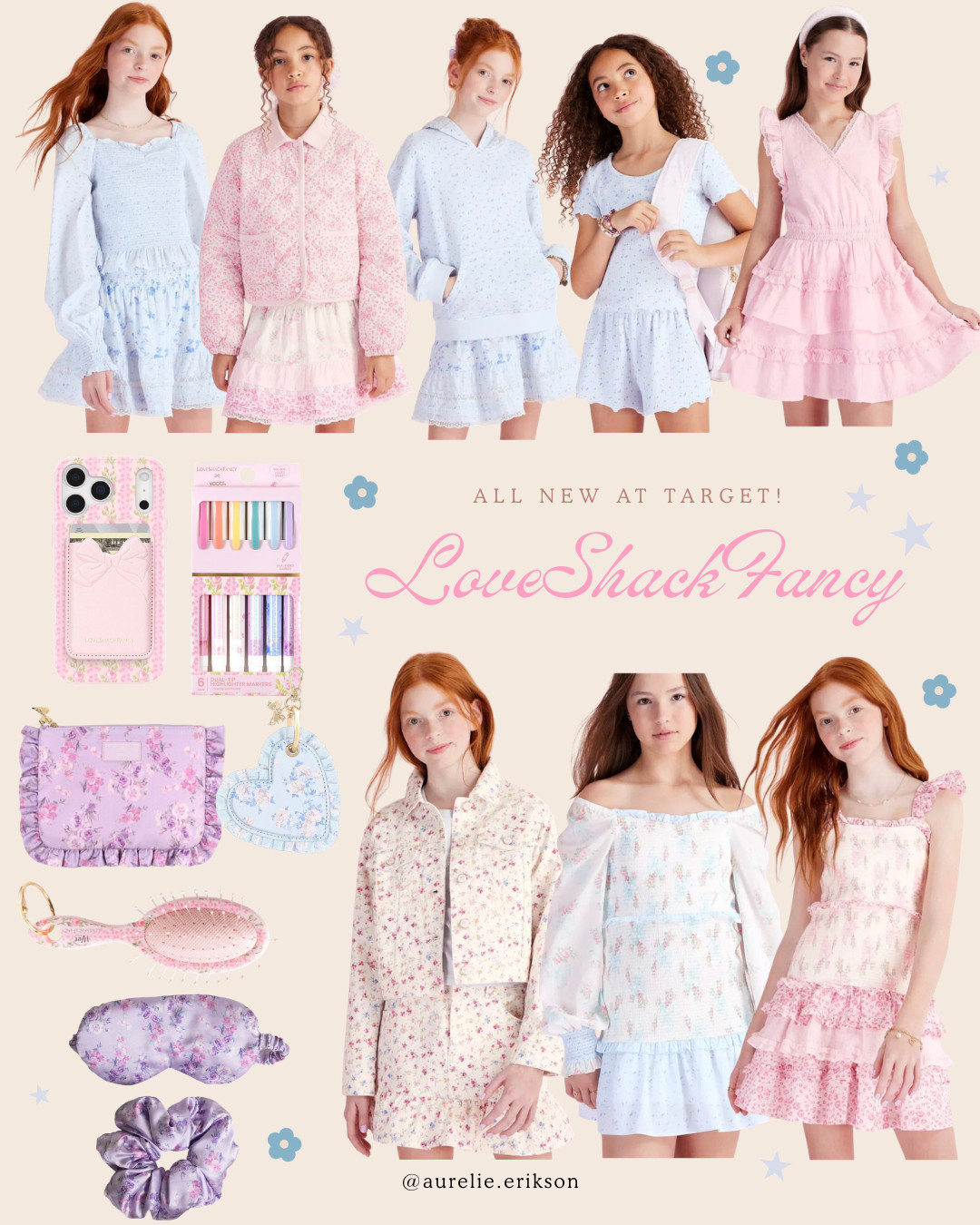 LoveShackFancy at Target is everything my coquette dreams are made of 🌸🎀 Think dreamy florals, sweet bows, romantic ruffles, vintage-inspired prints, and the prettiest back-to-school finds. From adorable outfits to beauty, accessories, and school essentials, this limited-edition collection is too cute to miss! 

 #TargetStyle #LoveShackFancy #TargetFinds #CoquetteStyle #FeminineFashion #BackToSchool #LTKFinds #TargetNewArrivals #LTKSeasonal #LTKKids