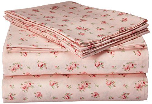 Amrapur Overseas | Luxuriously Soft 4-Piece 100% Microfiber Rose Printed Bed Sheet Set (Blush, Full) | Amazon (US)