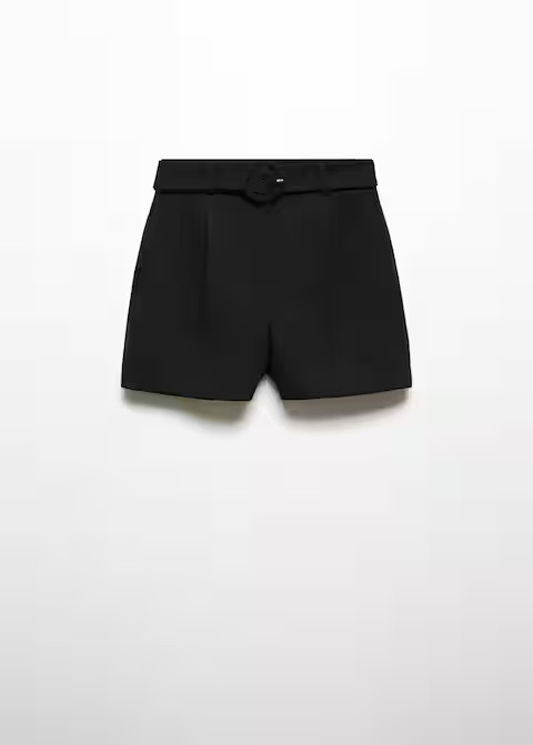 Paperbag shorts with belt -  Women | Mango USA | MANGO (US)