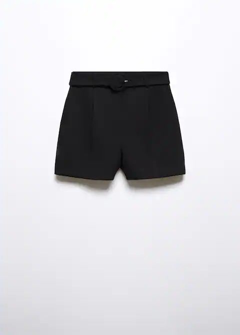 Paperbag shorts with belt -  Women | Mango USA | MANGO (US)