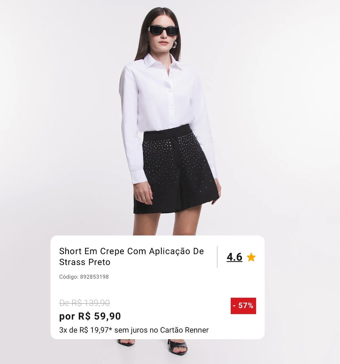 Short em Crepe com Aplicação de Strass

R$ 59,90 ou 2x de R$ 29,95
🛒 bit.ly/4jauyLI
Poucas unidades na Renner

#LTKbrasil #LTKautumn #LTKpromo