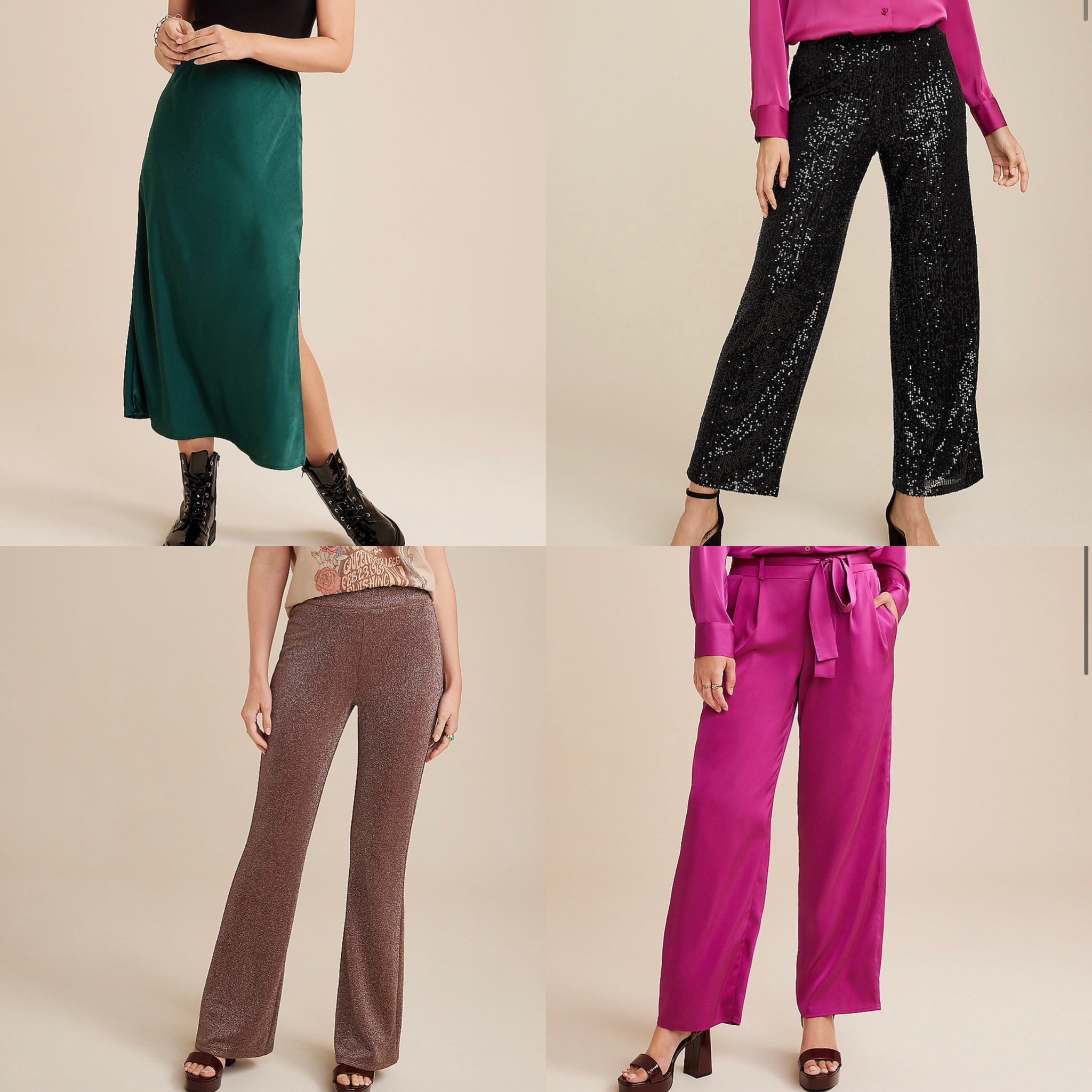 #maurices stepping up their holiday bottoms game this year 🤩 And I’ll be ready to paaarrtayy 🥳 

#holiday2023 #satinpants #satinskirts #sequinspants 