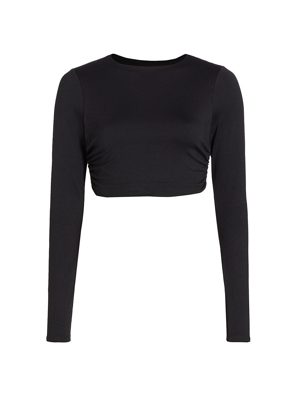 Women's Ruched Long-Sleeve Crop Top - Black - Size Small - Black - Size Small | Saks Fifth Avenue