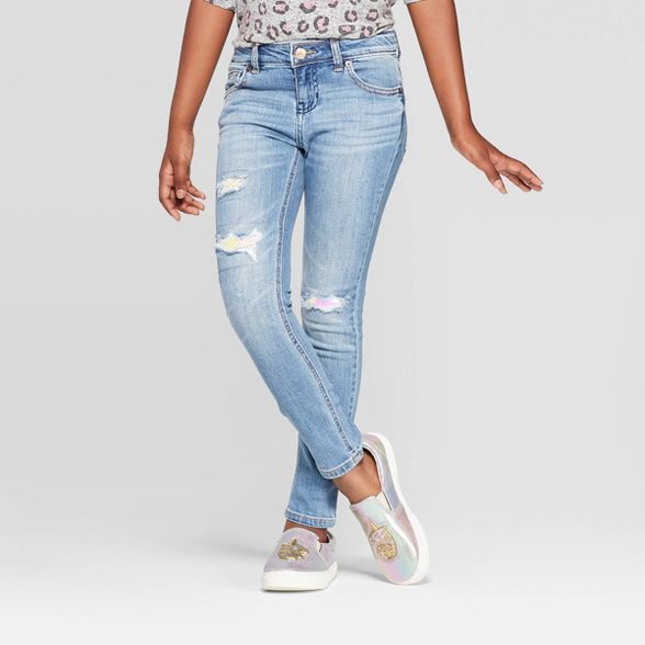 Girls' Flip Sequin Mid-Rise Jeans - Cat & Jack™ | Target