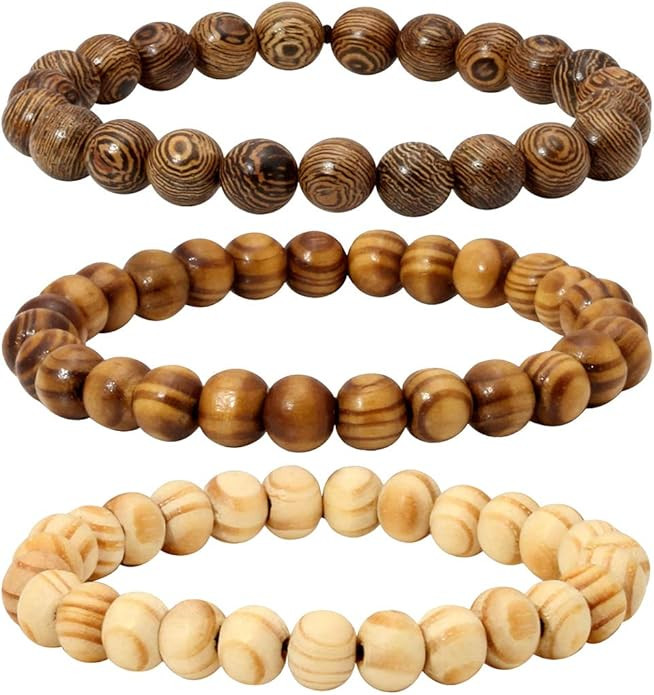 Eigso Wood Bead Bracelet Lava Rock Stone Beads Diffuser Bracelet Gemstone Aromatherapy Bracelet F... | Amazon (US)