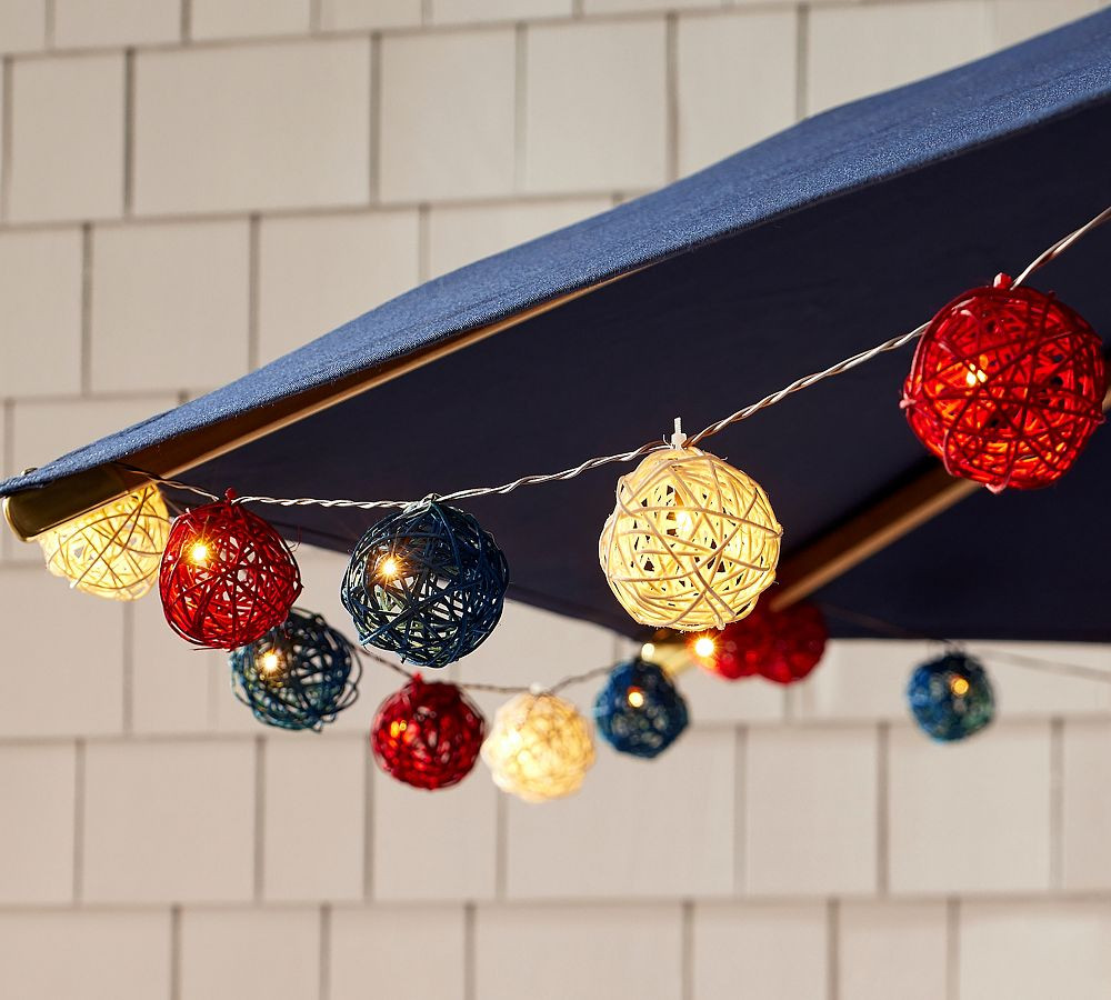 Americana Rattan String Lights | Pottery Barn (US)