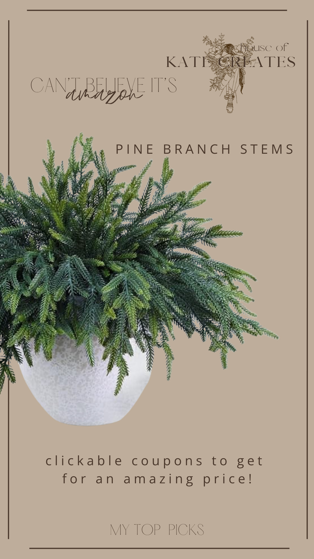 Pine stems to throw in a vase to style on your coffee table or countertop for Christmas! 

 #LTKHoliday #LTKSeasonal #LTKHome