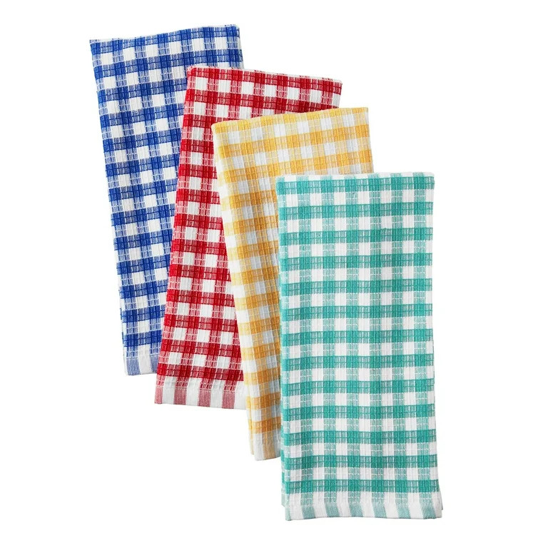 The Pioneer Woman Yarn Dyed Waffle Kitchen Towel Set, Multicolor, 16"W x 28"L, 4 Piece | Walmart (US)