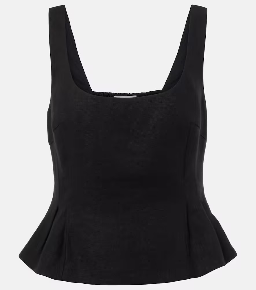 Posse Rosalie peplum linen top | Mytheresa (US/CA)