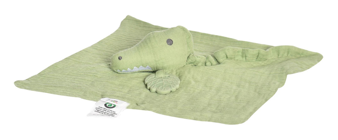 Crocodile Comforter With Rubber Teether | Hello Bluebyrd