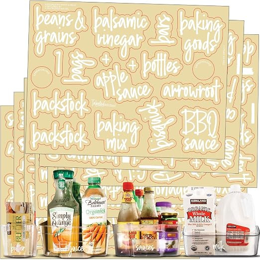 Talented Kitchen 158 White Script Supplementary Pantry & Fridge Labels – White Pantry Label Sti... | Amazon (US)