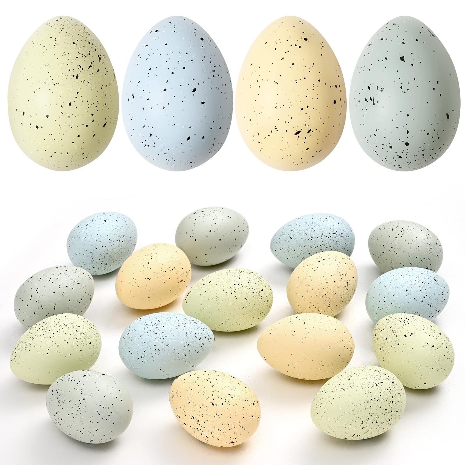 16 Pcs Easter Eggs, Plastic Easter Decorations, Speckled Easter Table Decor, Easter Centerpiece T... | Amazon (US)
