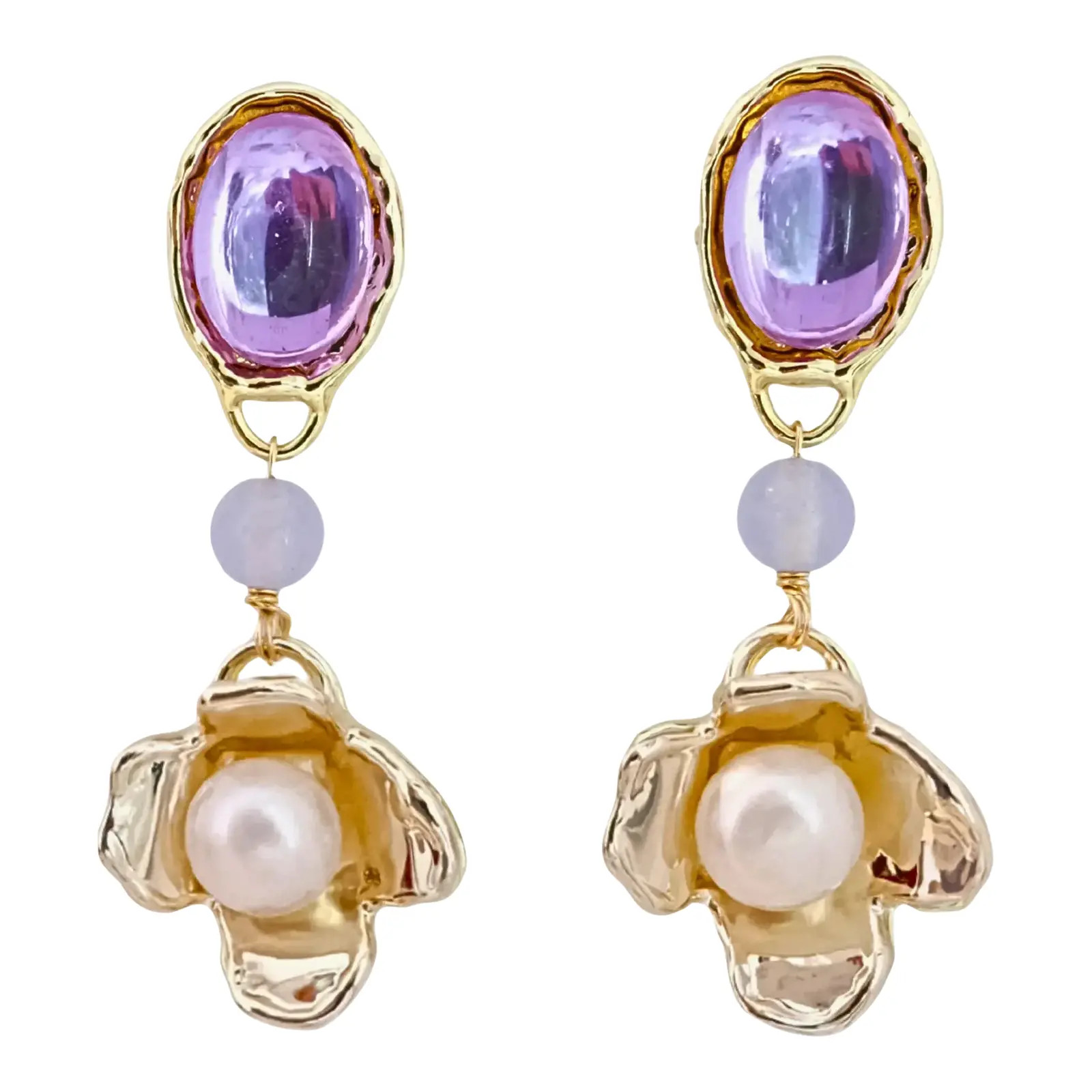 Lilac Earrings, a pair | Chairish