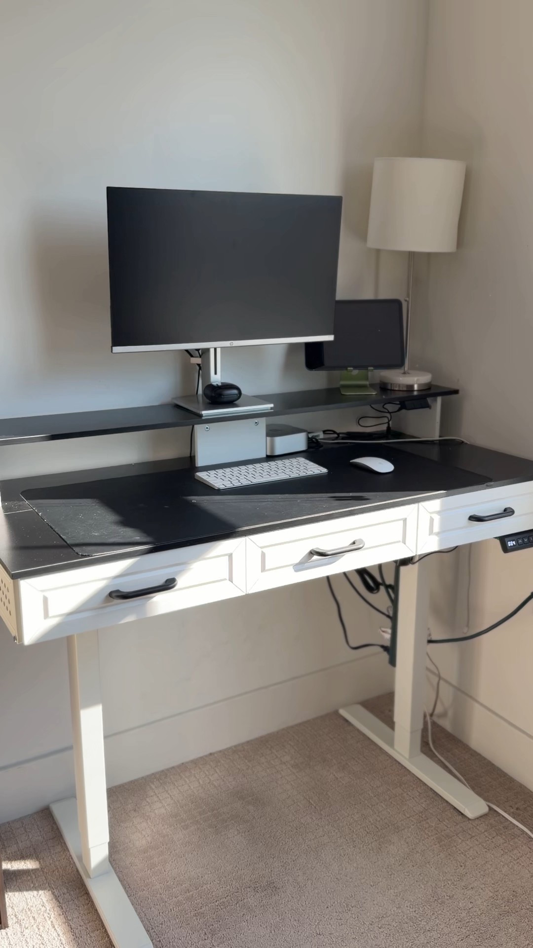Best office purchase yet! This standing desk has already helped eliminate my back pain. Tons of storage and the LED lights are an awesome touch. 

#LTKGiftGuide #LTKHome #LTKSaleAlert