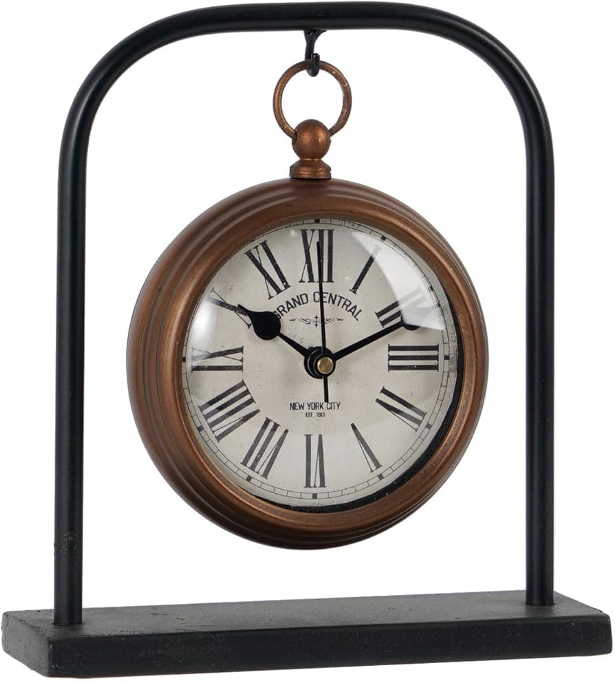 NIKKY HOME Small Retro Desk Clock, Silent Non-Ticking Classic Battery Operated Decorative Table M... | Amazon (US)