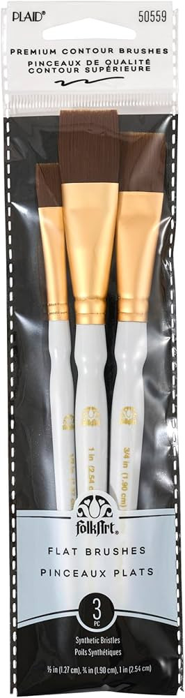 FolkArt Plaid Nylon Brush Set, 50559 Brown (3-Piece) | Amazon (US)