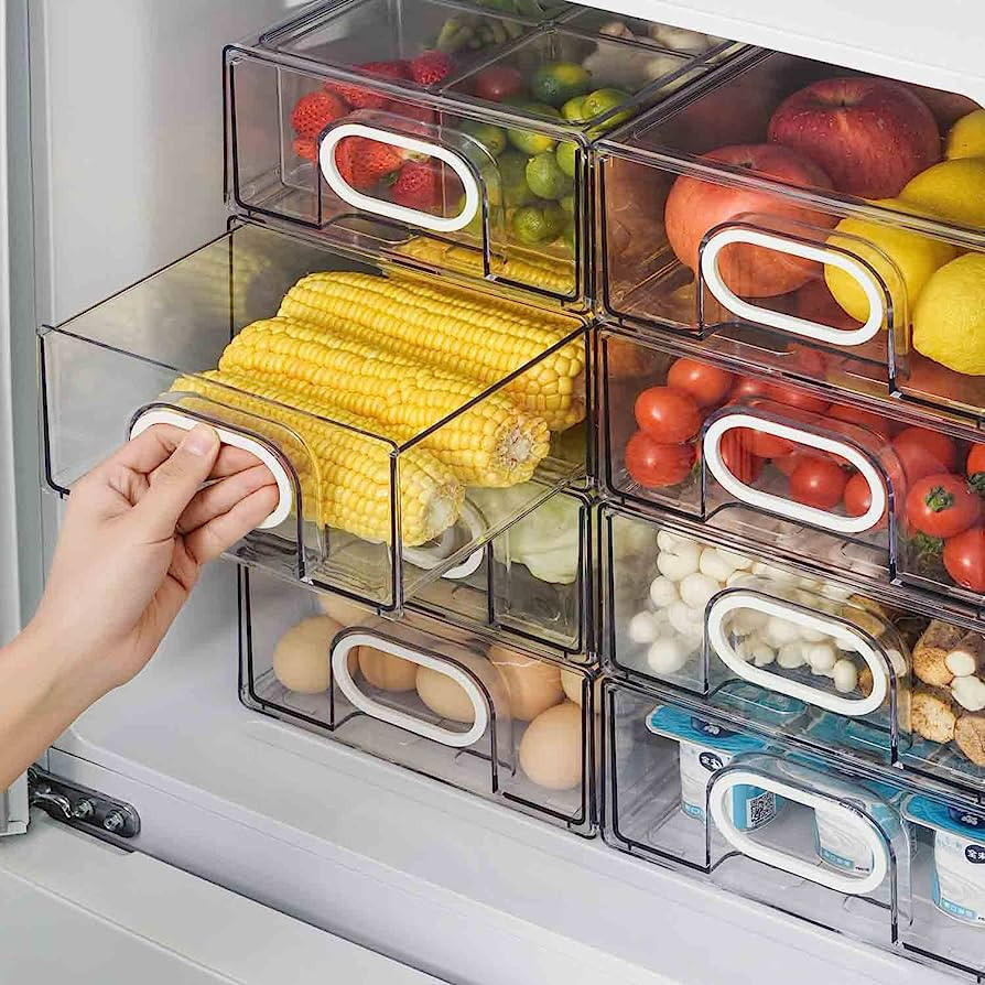 UNIKON 1 PC Refrigerator Organizer Bin, Fridge Organizer And Storage Clear, Stackable Fridge Orga... | Amazon (US)