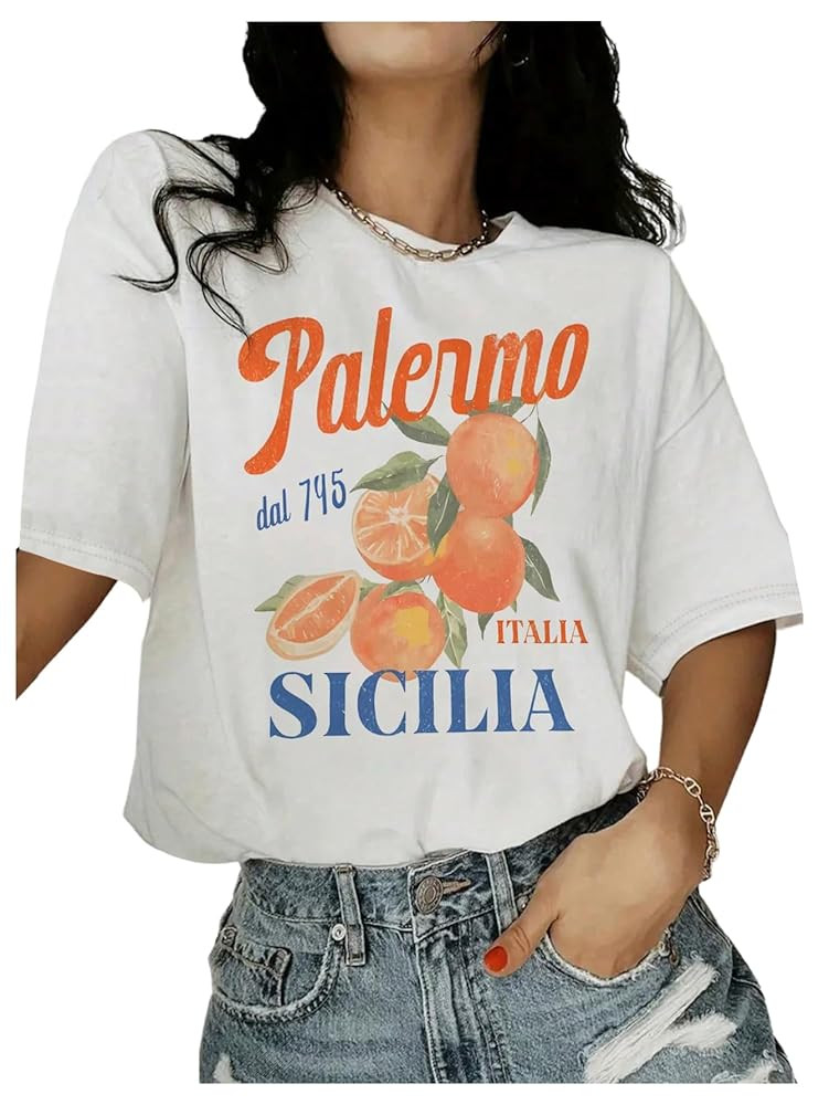 SOLY HUX Women's Graphic Tees Crewneck Short Sleeve Vintage T Shirt Y2k Aesthetic Summer Tops | Amazon (US)