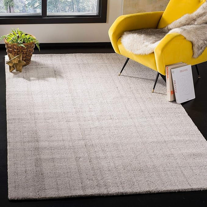 SAFAVIEH Abstract Collection 8' x 10' Light Grey ABT141E Handmade Premium Wool & Viscose Area Rug | Amazon (US)