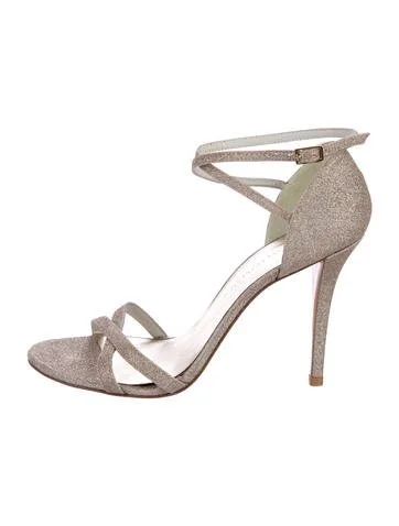 Stuart Weitzman Glitter Crossover Sandals | The Real Real, Inc.