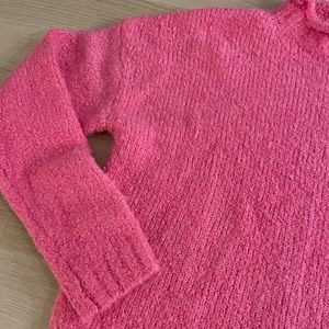 JCrew Pink Bouclé mockneck sweater | Poshmark