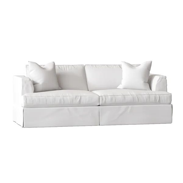 Lucia 93" Recessed Arm Slipcovered Sofa Bed | Wayfair North America