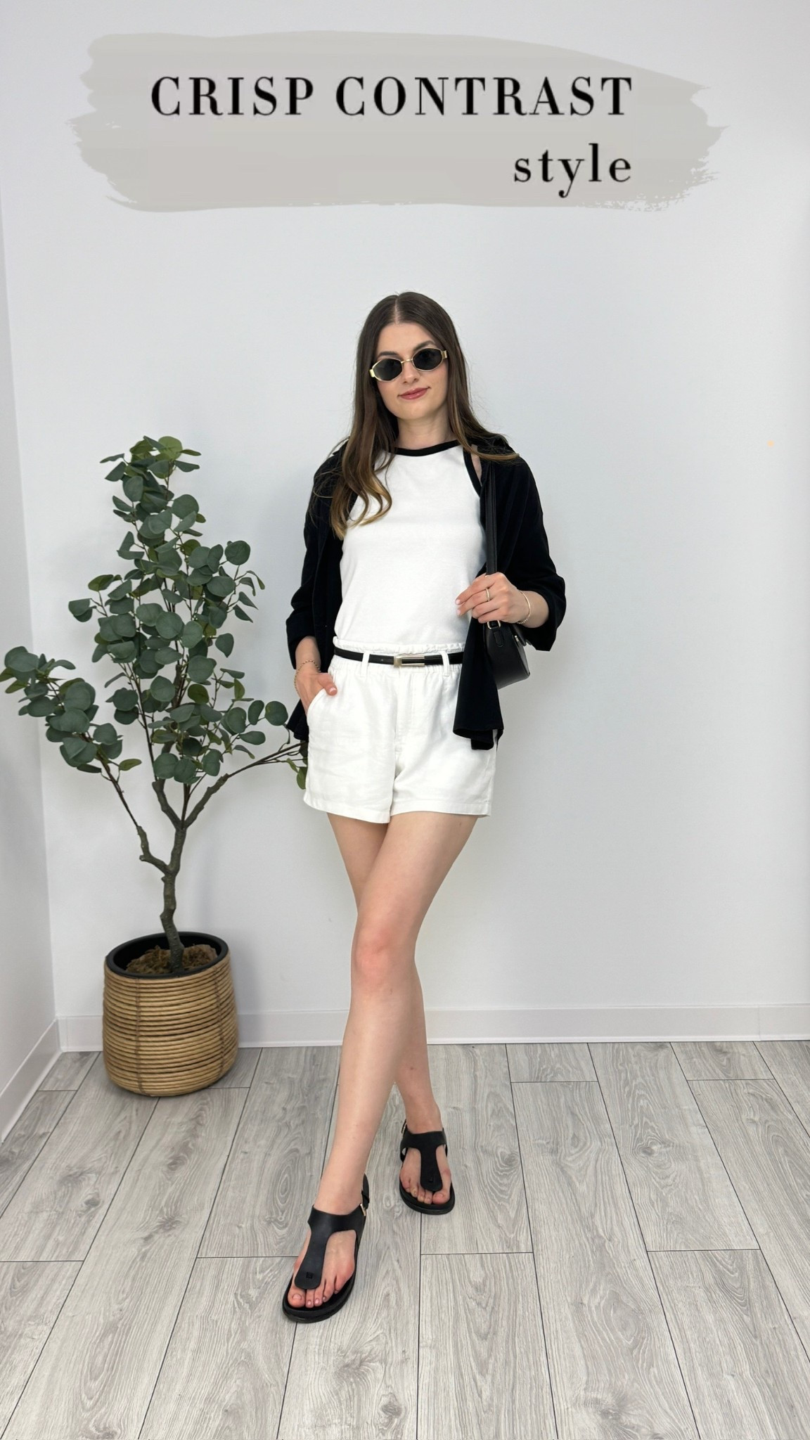 White contrast tank, white linen shorts, black linen shirt, black sandals, black belt, black purse, and sunglasses—sharp, breezy, and balanced 🤍 #IlaStylesDiary

#LTKstyletip #LTKsummer #LTKbeauty