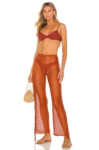 Kira Pants in Rust | Crochet Pants Outfit | Beach Pants | Vacation Pants | Resort Pants Orange Pants | Revolve Clothing (Global)