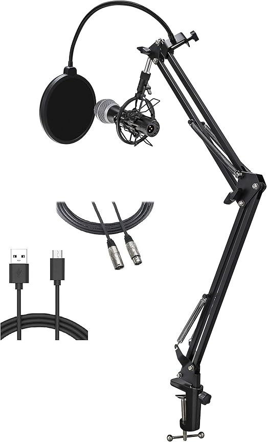Audio-Technica ATR2100X-USB USB/XLR Microphone Bundle with Knox Gear Boom Arm, Shock Mount, and P... | Amazon (US)