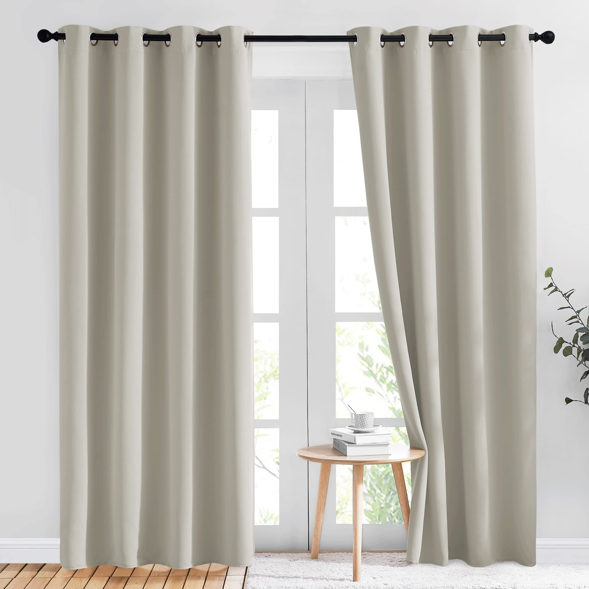 NICETOWN Blackout Curtains & Drapes for Living Room - Thermal Insulated Solid Grommet Sound Reduc... | Amazon (US)