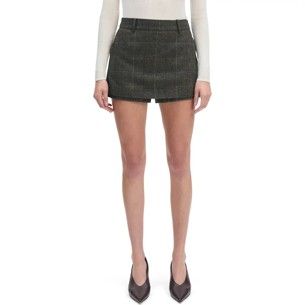 Favorite Daughter The Spencer Skort in Mocha Plaid at Nordstrom, Size 0 | Nordstrom