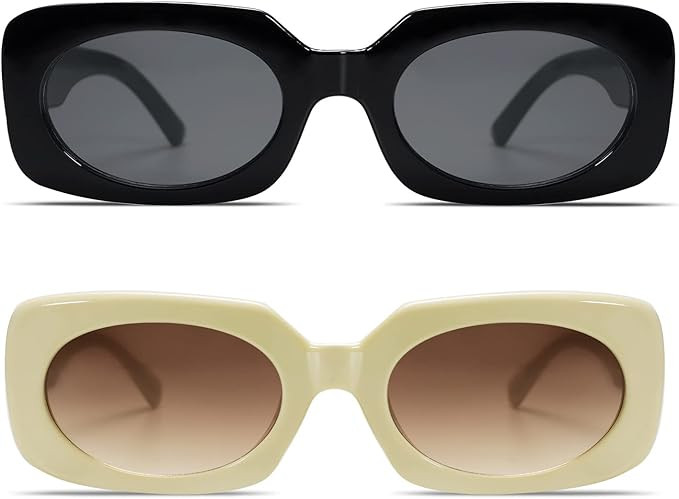 VANLINKER Rectangle Sunglasses for Women Retro Trendy Fashion Glasses Oval Lenses Narrow Thin Squ... | Amazon (US)