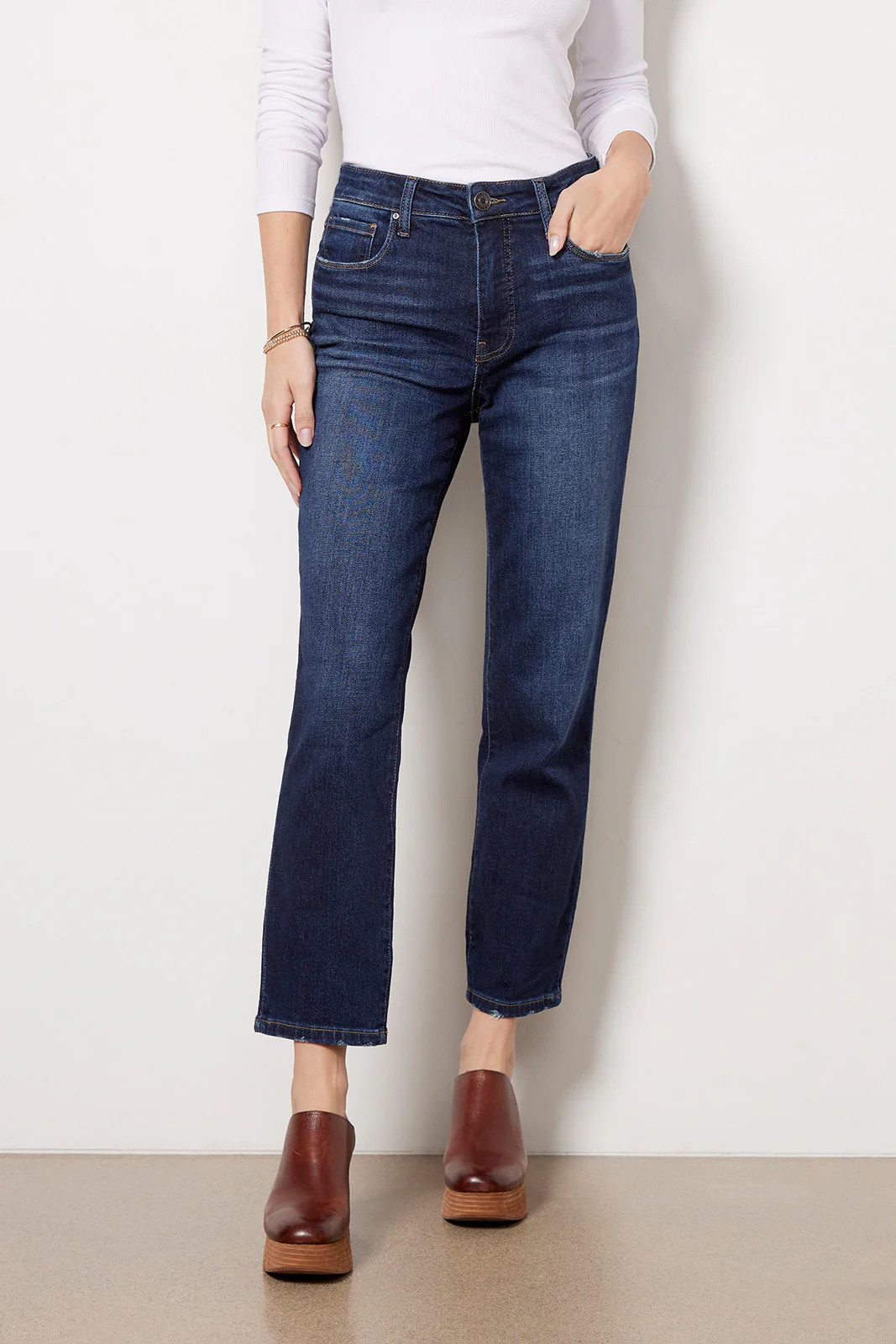 Reese High Rise Fab Ab Ankle Straight | Evereve