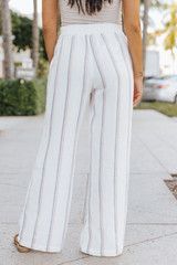 Ocean Drive Off White Striped Wide Leg Pants  - FINAL SALE | Magnolia Boutique