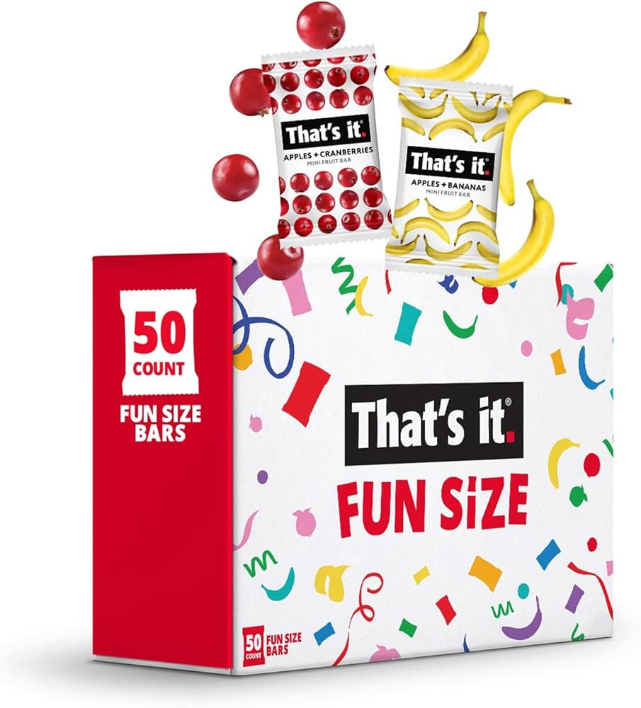 That’s It. Fun Size Fruit Bars Variety Pack(50 Pieces, 10g Each) With Apples + Bananas, Apples ... | Amazon (US)