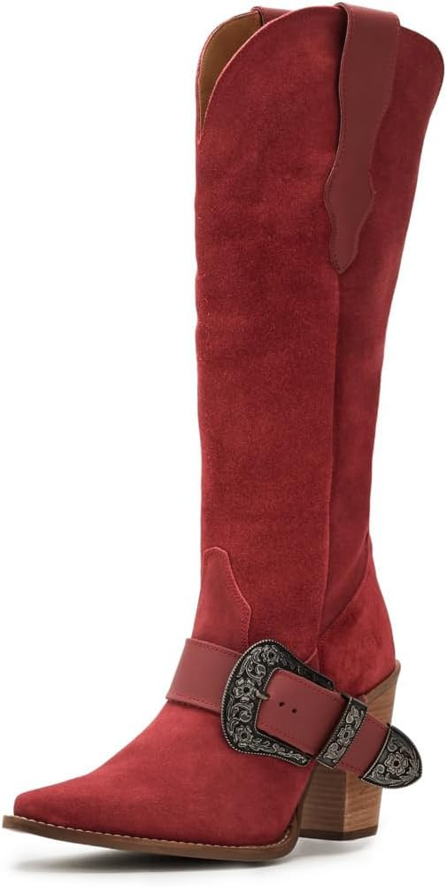 Dingo Womens Yeehottie Suede Leather Casual Boots Over the Knee Mid Heel 2-3" | Amazon (US)