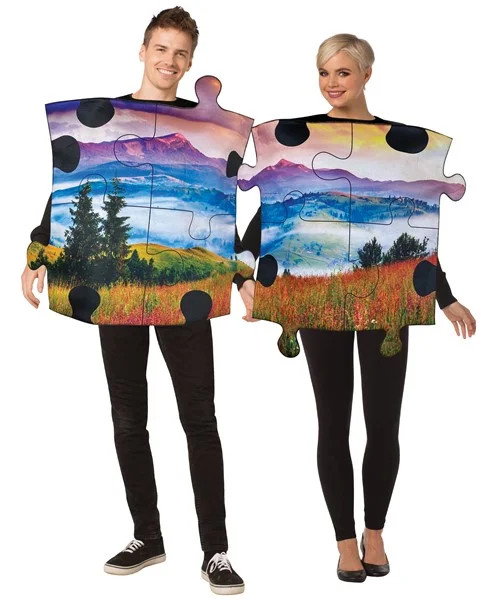 Puzzle Pieces Landscape Couples Halloween Costume, Adult - Walmart.com | Walmart (US)