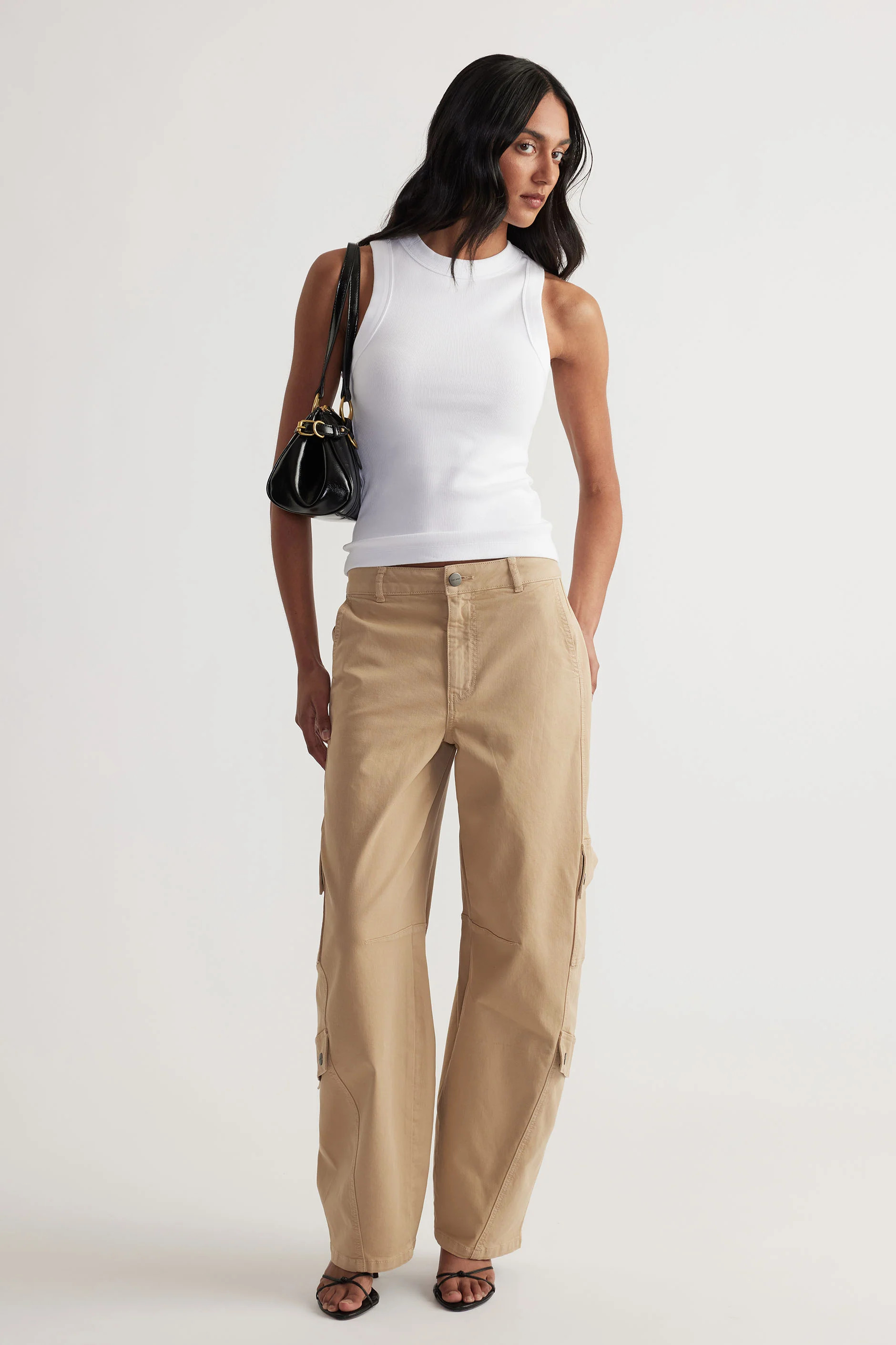 Alexa Barrel Cargo Pant - Sand | DECJUBA