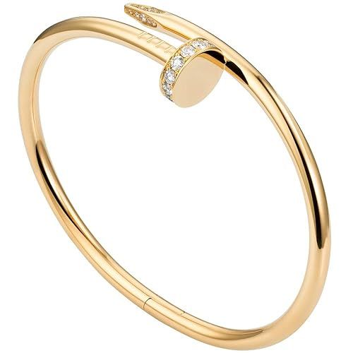Stashix Titanium Steel Bracelet Ladies Gold Fashion Personality Gorgeous Screw Cuff Bracelet Vale... | Amazon (US)