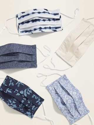 Variety 5-Pack of Triple-Layer Cloth Face Masks for Adults (with Ear Adjusters) | Old Navy (US)