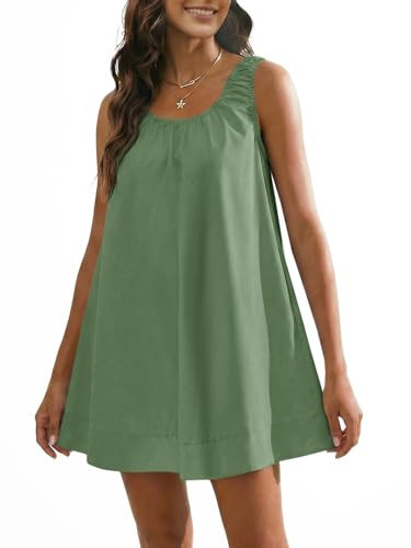Wenrine Womens Oversized Babydoll Tank Mini Dress Casual Summer Sleeveless Scoop Neck Loose Beach... | Amazon (US)