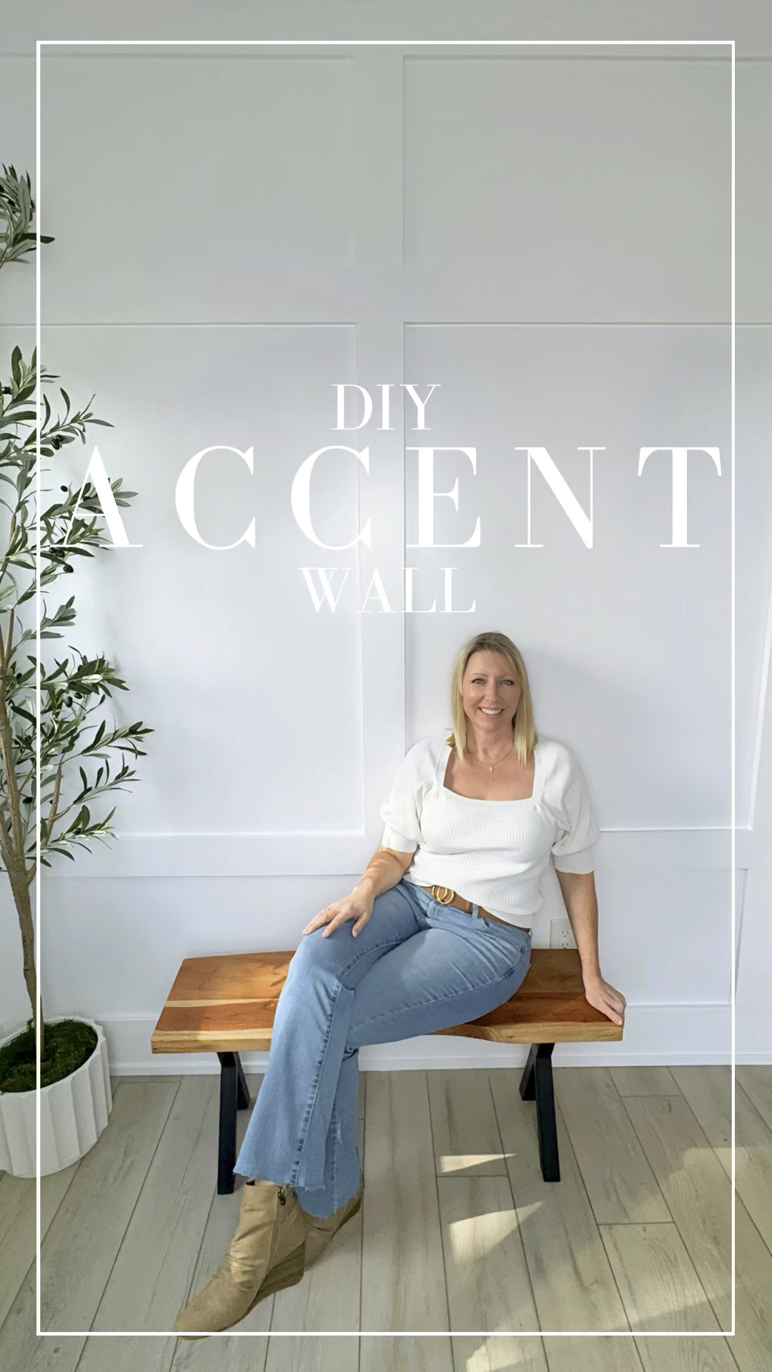 Transform your space with a touch of elegance by creating a charming accent using 1x6" boards and a crisp white paint that seamlessly matches your baseboard. Introduce the warmth of an olive tree and a stylish wood bench to infuse a refreshing brightness into your surroundings. This simple yet sophisticated combination will elevate your space, creating a harmonious blend of modernity and natural elements. And best of all, it won't break the bank. 

Panelling 
Moulding 
Wooden 
Decorative Paneling 
Contrasting 
Difference 
Progress 
Property 
Renovation 
Renovating 
Remodel 
Staged 
Structure 
Efficiency 
Before and Afterr

#LTKVideo #LTKstyletip #LTKhome