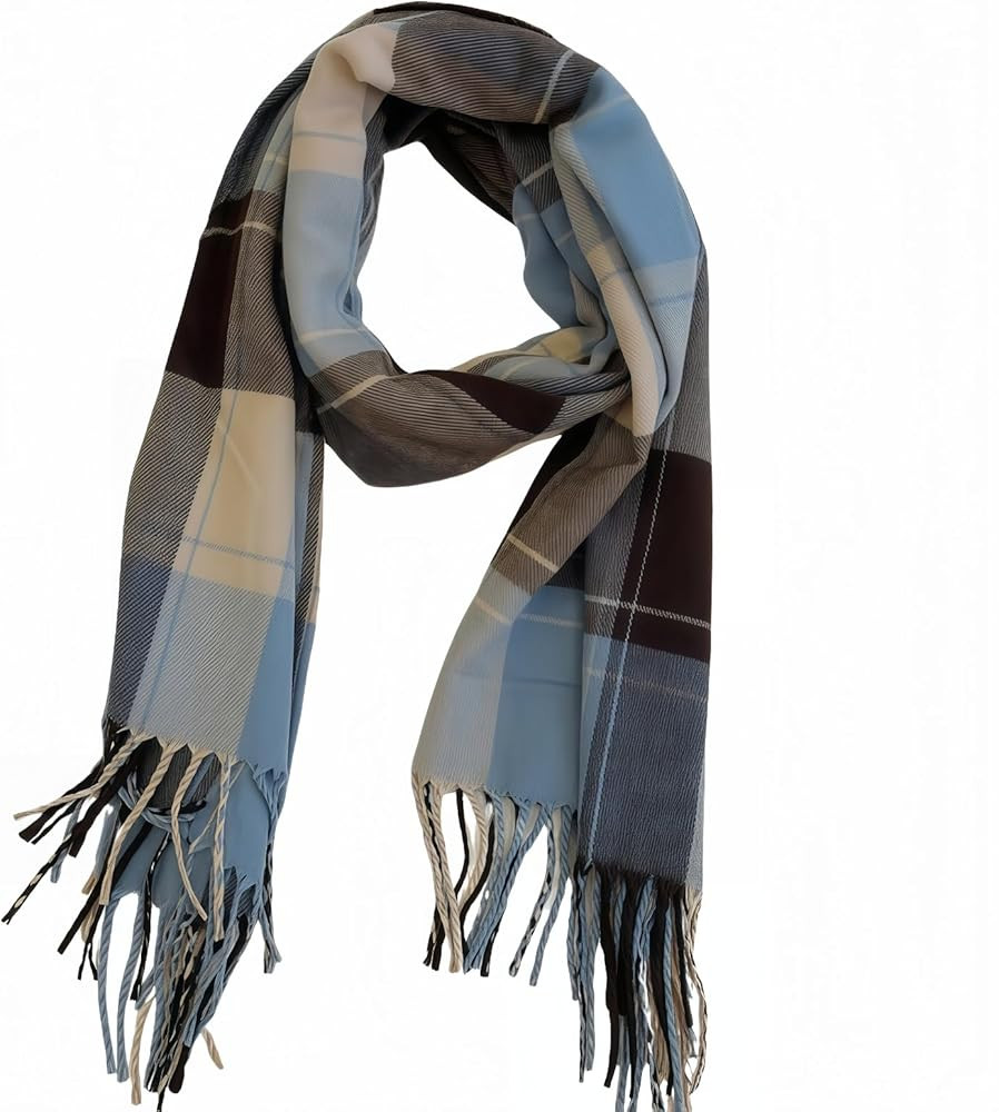 Plaid Winter Scarf for Women, 74x20 inches, Soft Acrylic-Cotton Blend, Classic Design at Amazon W... | Amazon (US)