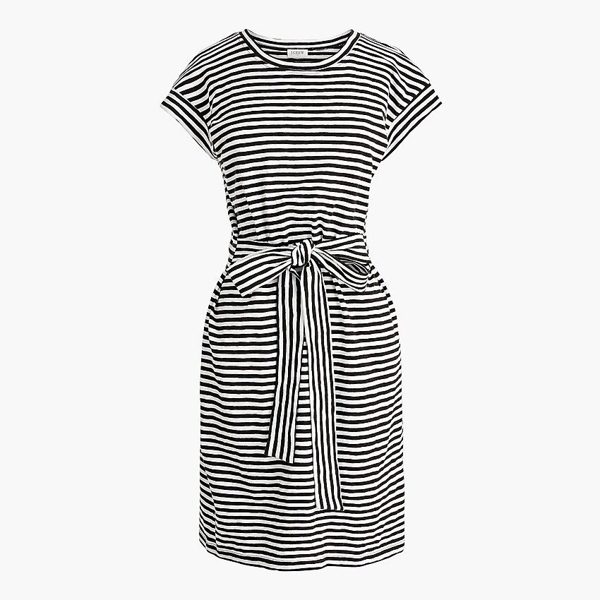 Short-sleeve striped tie-waist T-shirt dress | J.Crew Factory