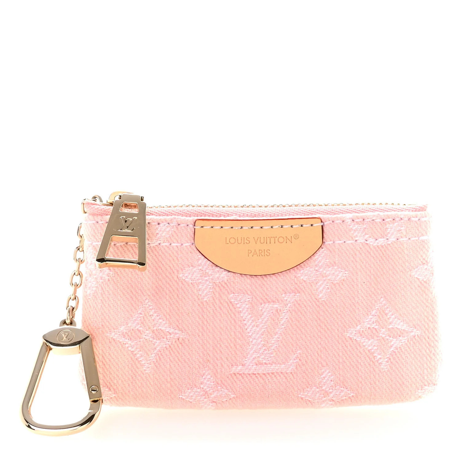 Louis Vuitton Monogram Denim Key Pouch Washed Pink | FASHIONPHILE (US)